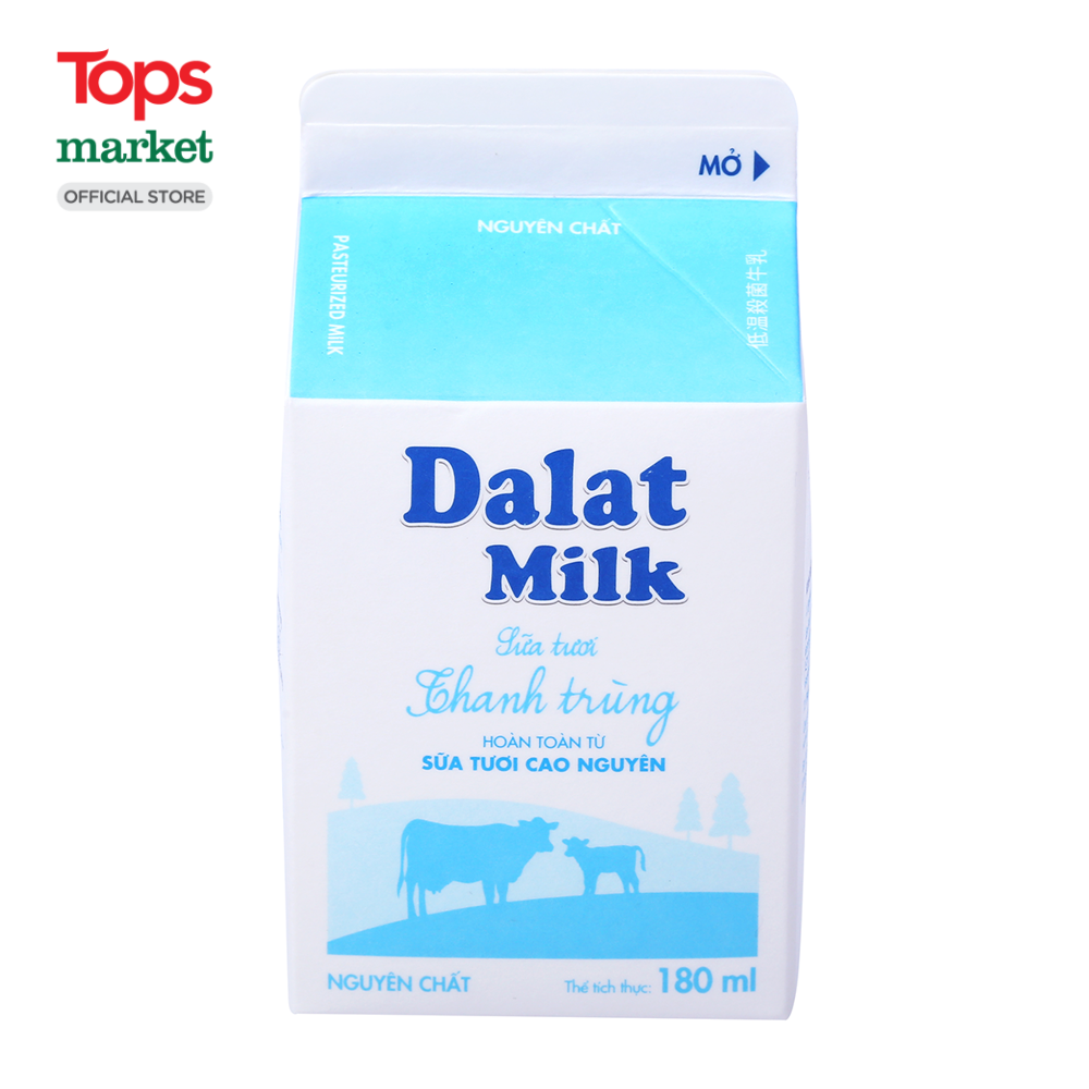 Sữa Tươi Thanh Trùng Dalat Milk Không Đường 180ML