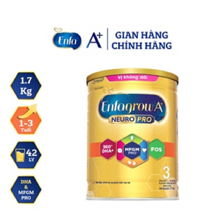 Sữa bột Enfagrow A+ 3 NEUROPRO 1.7Kg (Vị ko đổi)