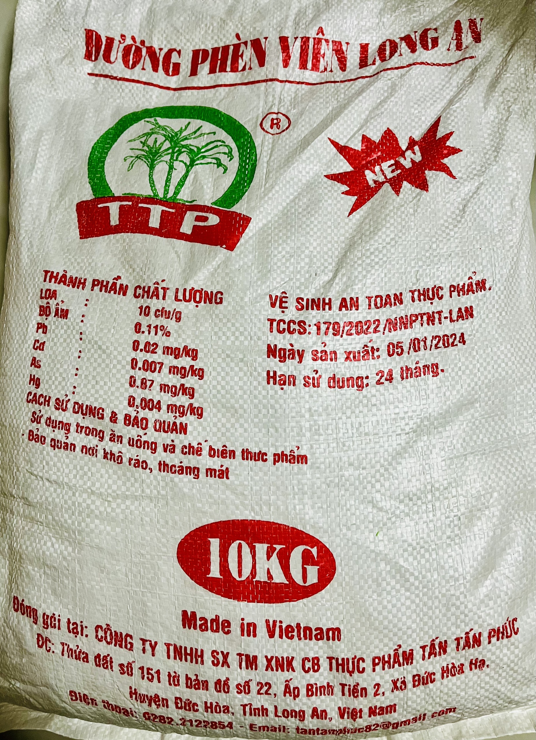 Đường phèn viên trắng Long An/Đường phèn viên vàng Cô Ba túi (1kg)