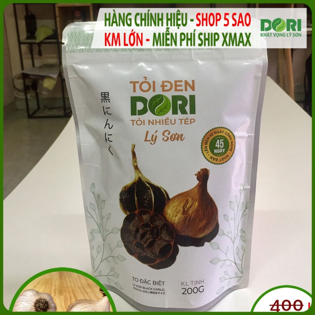 Tỏi đen Lý Sơn Dori - nhiều tép - túi 200g
