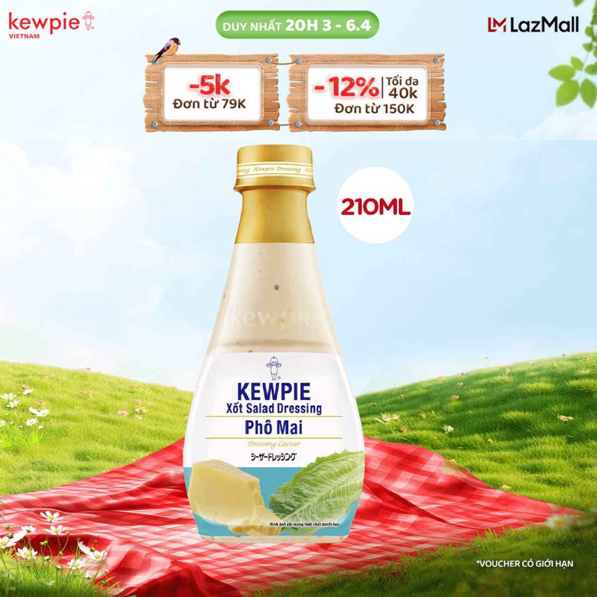 Xốt Salad Dressing Phô Mai Kewpie 210ml
