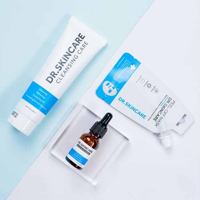 [HCM]Combo DR.SKINCARE +QUÀ TẶNG (serum+sữa rửa mặt+peel off mask)