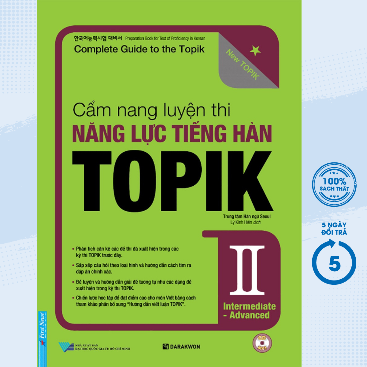 Sách - cẩm nang luyện thi năng lực tiếng hàn topik ii intermediate - advanced - fn - newshop