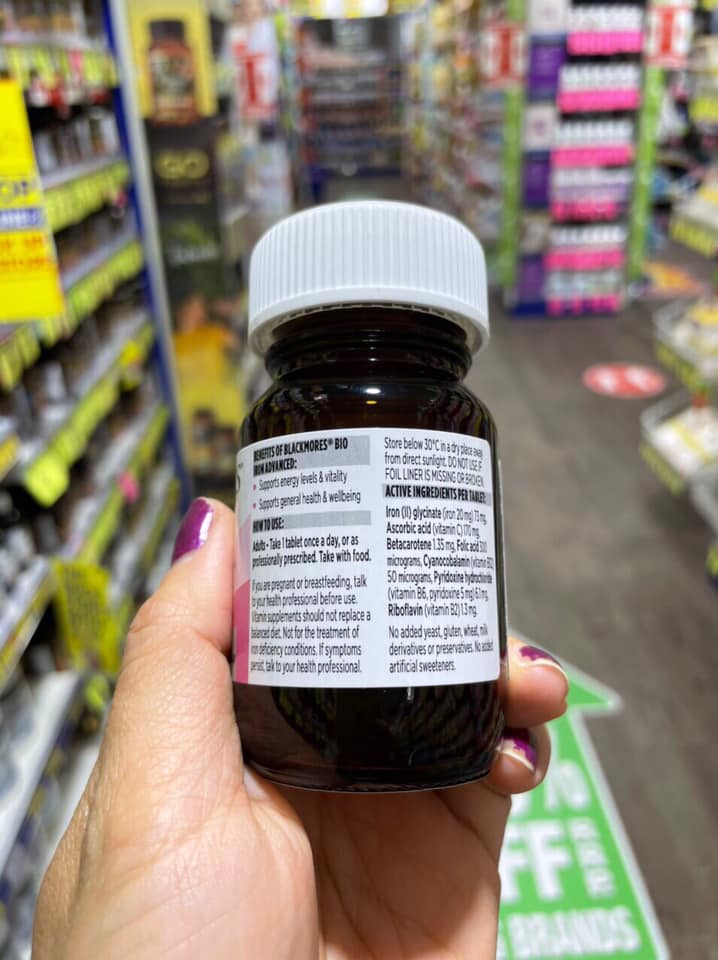 Blackmores Bio Iron Advanced của Úc - sắt tự nhiên