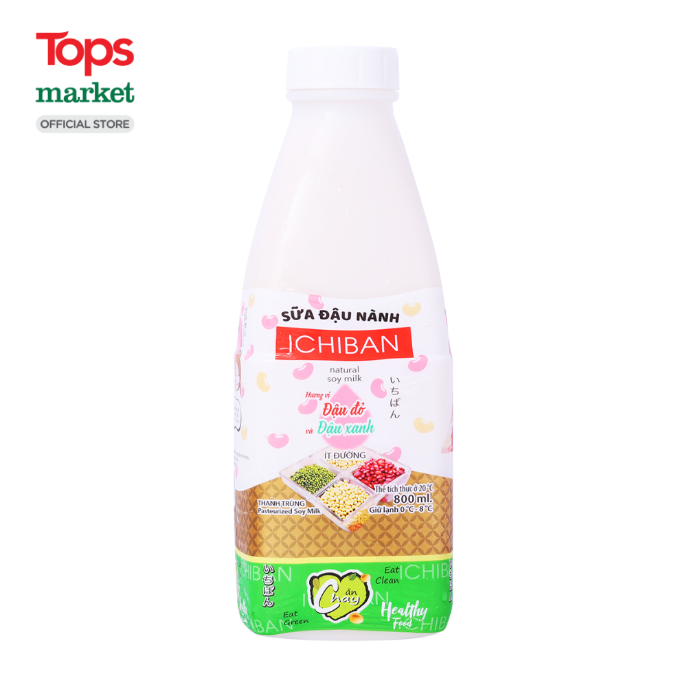 Sữa Đậu Nành Ichiban Đậu Xanh Và Đậu Đỏ 800ML - Siêu Thị Tops Market