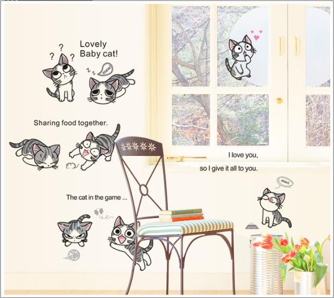 [HCM]Decal trang trí Mèo Quậy tinh nghịch