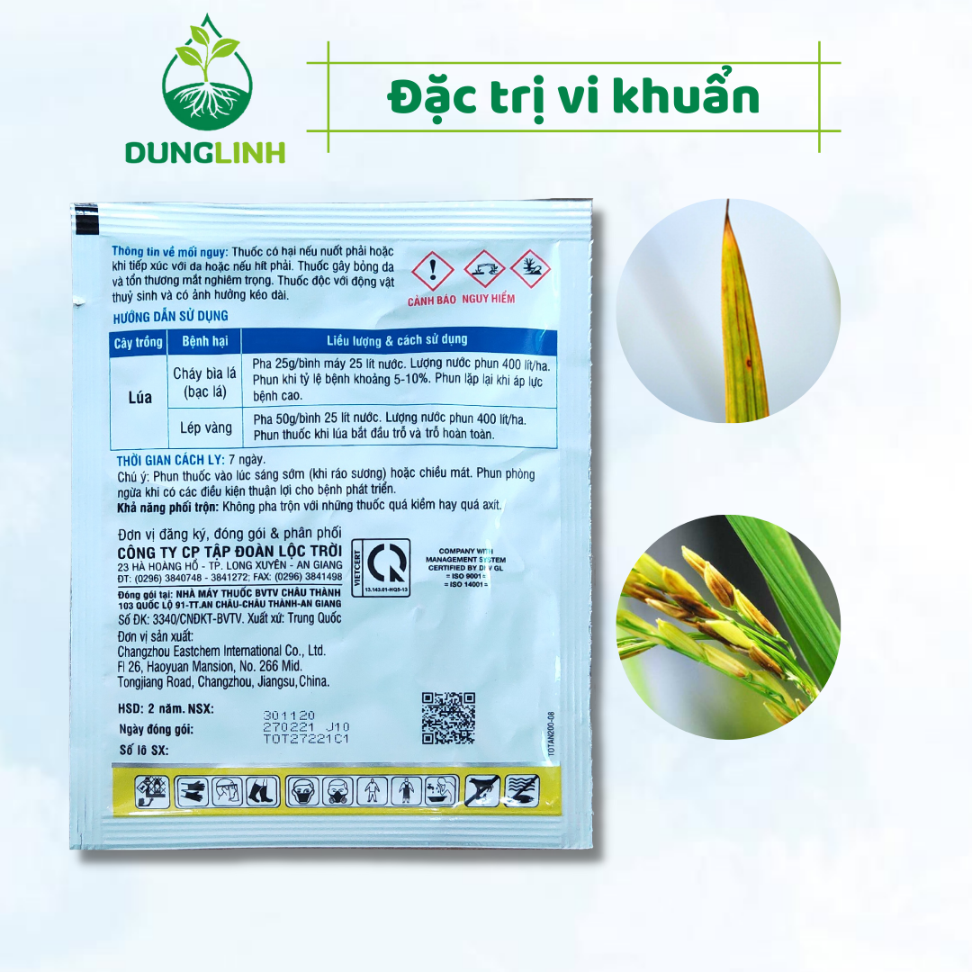 Diệt trừ vi khuẩn trên lúa Totan 200WP gói 20g