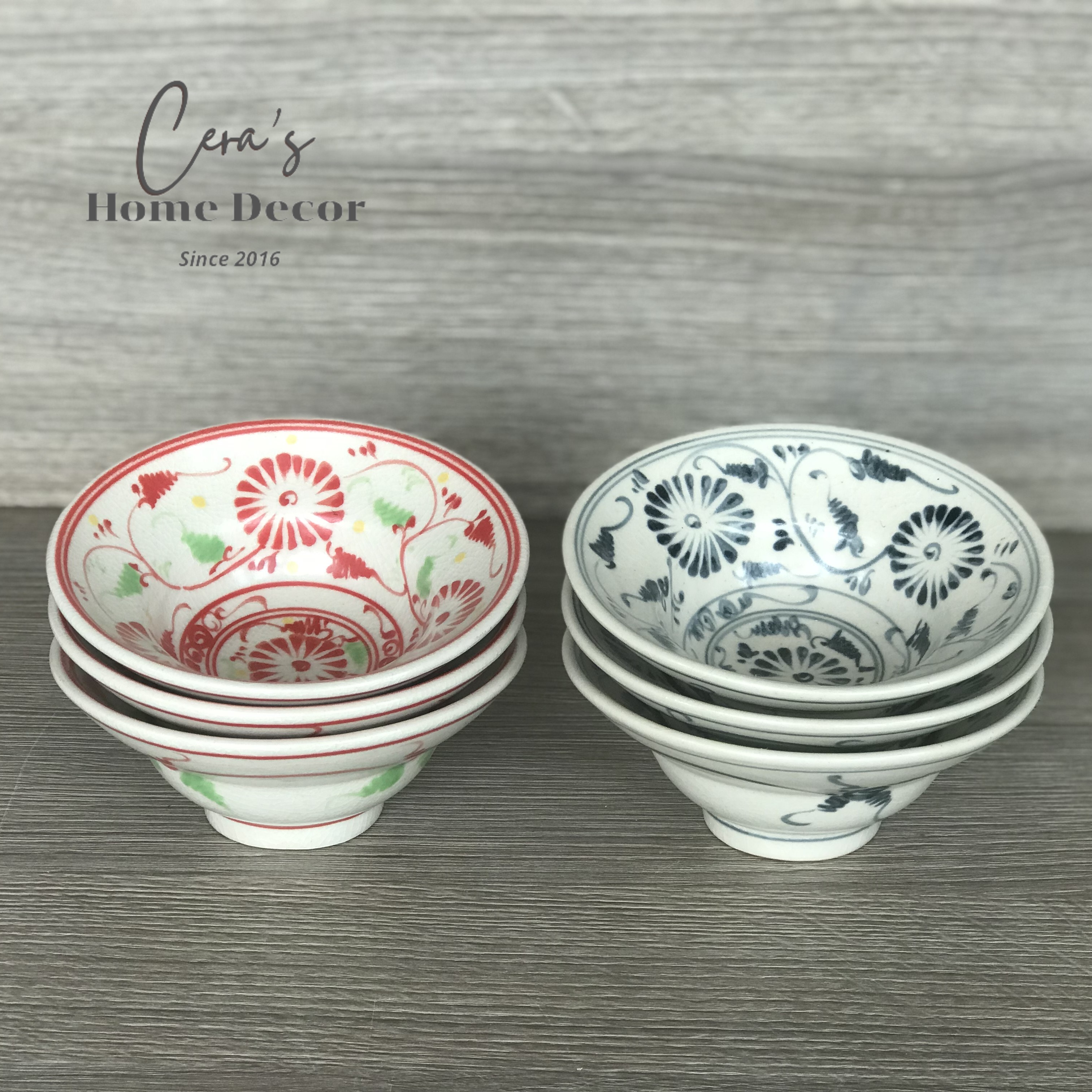 Bát chiết yêu men rạn Bát vẽ tay phi 13cm