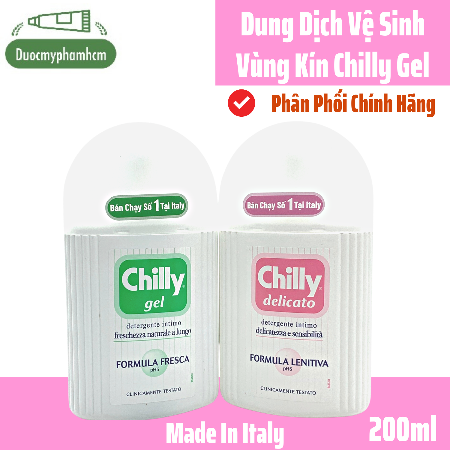 Chilly Gel 200ml - Dung dịch vệ sinh phụ nữ số 1 tại Ý
