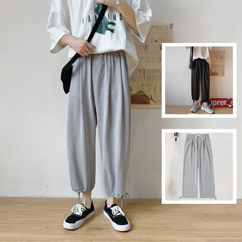 Quần Thể Thao Nam Mặc Hai Kiểu Culottes Ống Rộng Hoặc Kiểu Jogger Rút Gấu Cá Tính Phong Cách Hàn Quốc Lưng Thun Thời Trang 4MENHN JOGGER NAM 9000064C5