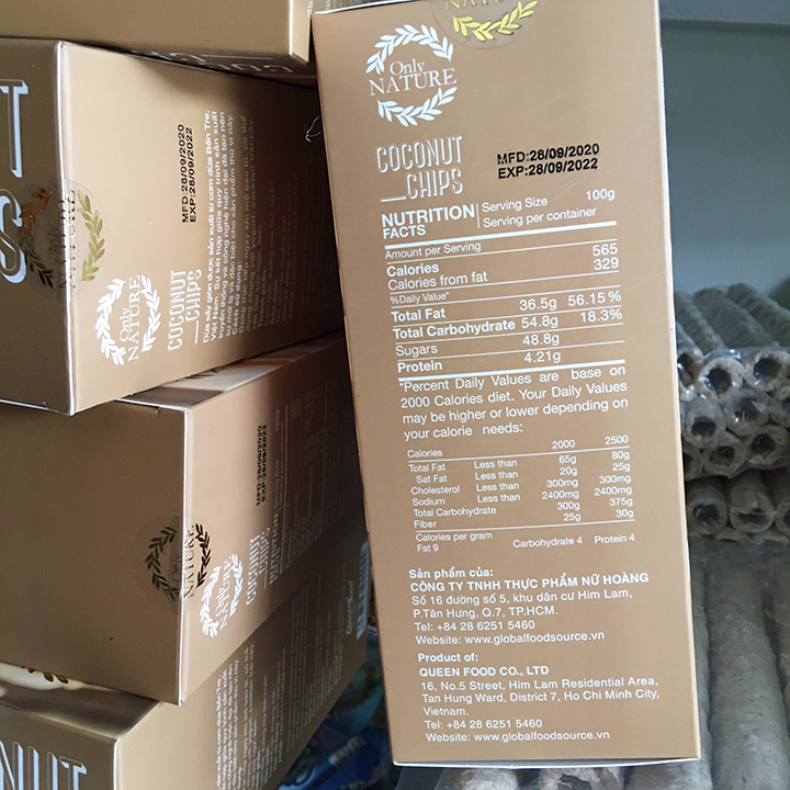 Dừa sấy giòn COCONUT CHIPS Túi (100g)-HÀNG CÔNG TY