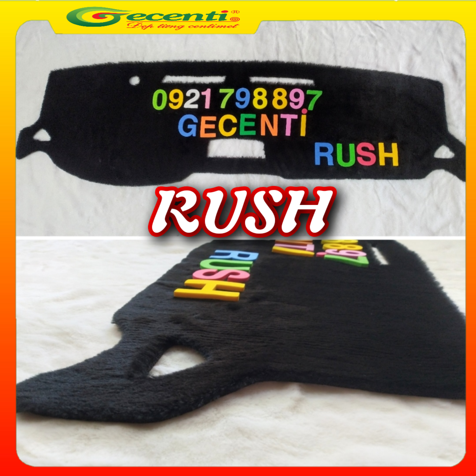 [HCM]Thảm taplo lông thú cao cấp TOYOTA RUSH- GECENTI