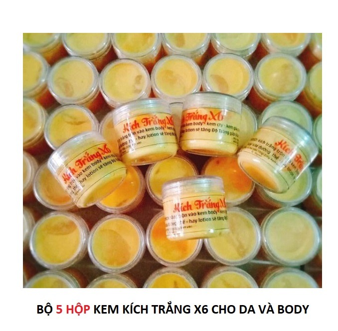 Bộ 5 Hộp Kem X6 Dành Cho Mặt và Body - Mẫu mới