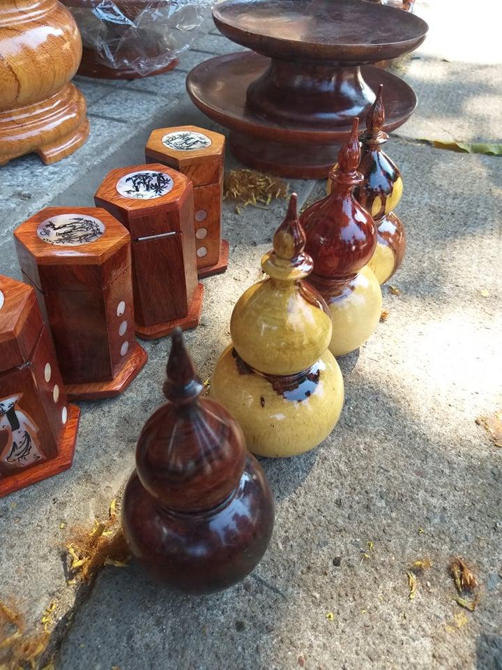 Ống đựng tăm hồ lô đẹp - gỗ cẩm