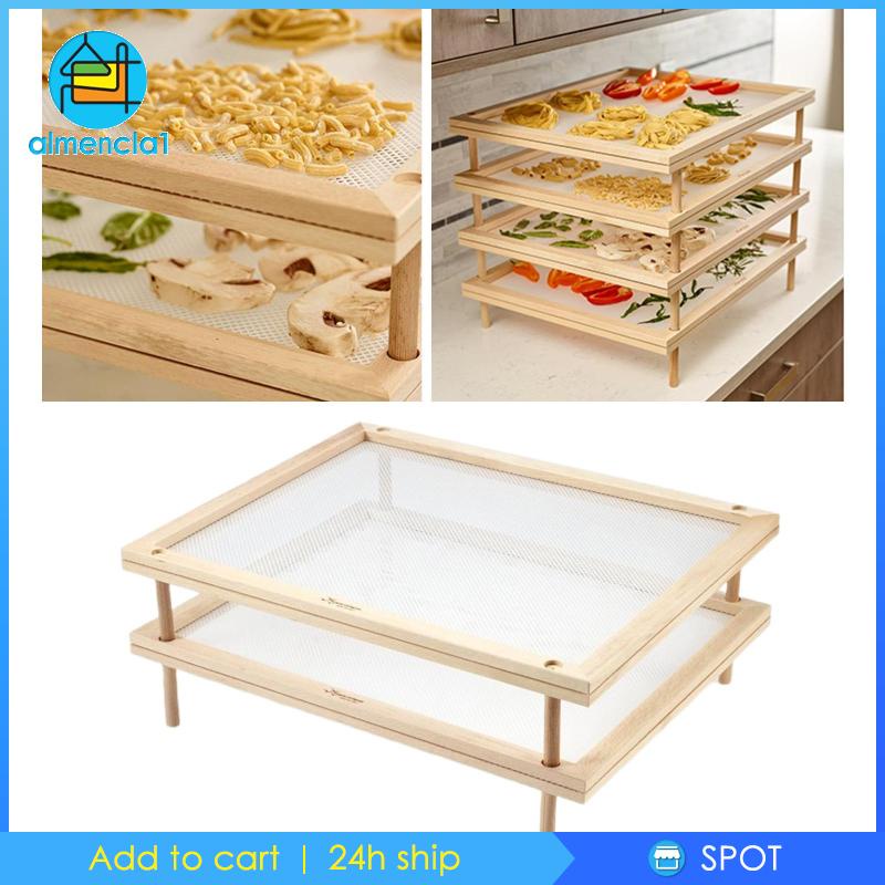 Giá phơi khô rau củ 2 tầng bằng gỗ