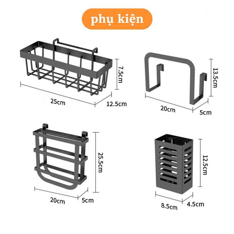 GSlife kệ chén bát 1/2 tầng Thép Carbon kệ bếp đa năng trên bồn rửa Kệ chén đĩa chống han gỉ Giá Để Đồ Chén Đĩa Trên Bồn Rửa Bát Sơn Đen Cao