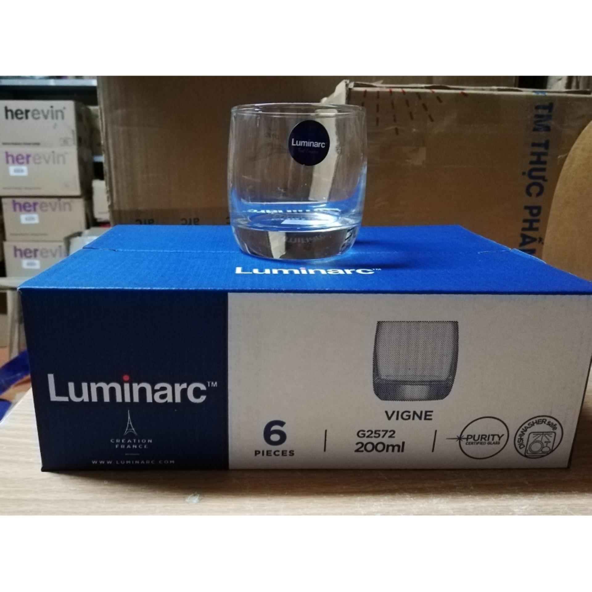 Bộ 6 ly thủy tinh thấp Luminarc Vigne - 200ml G2572