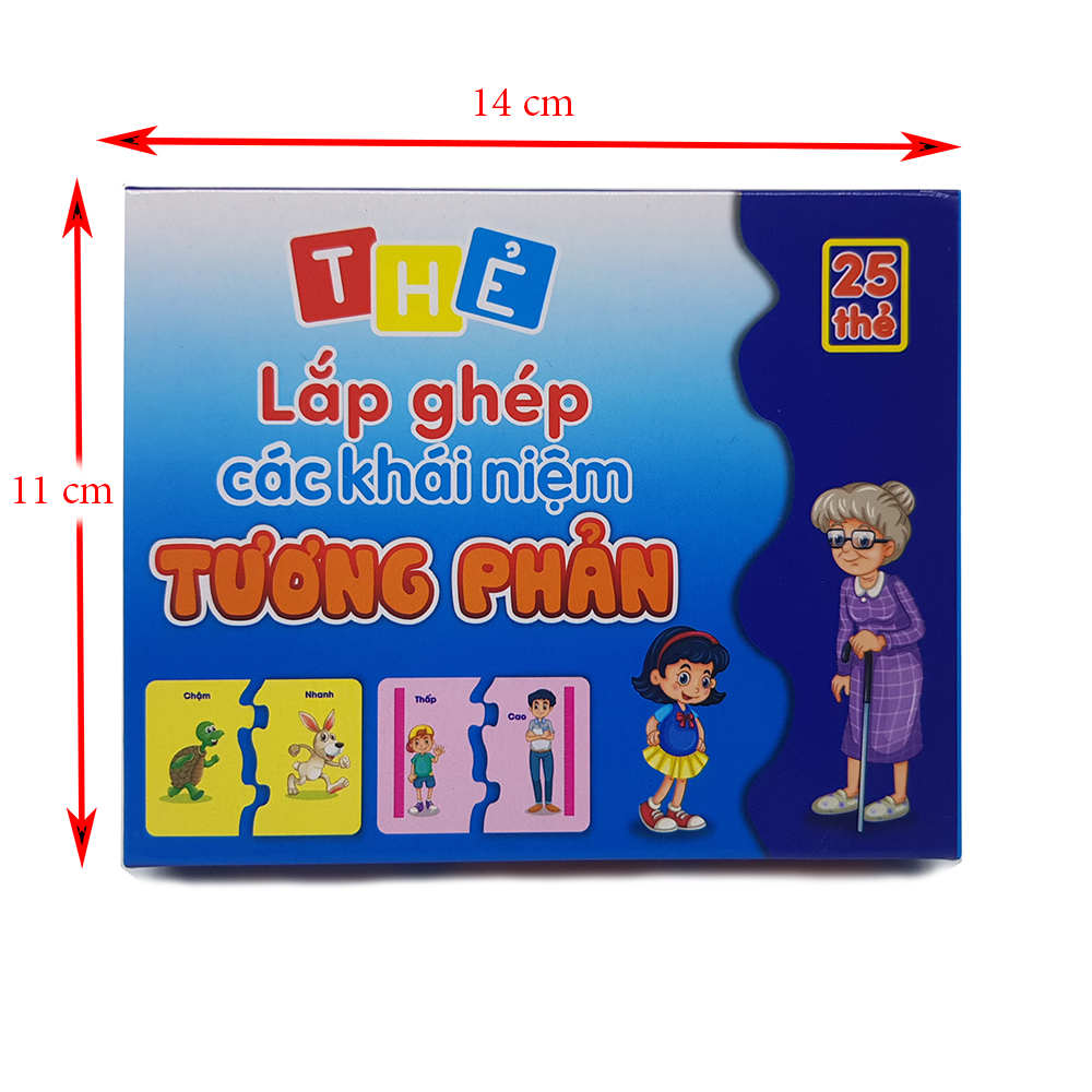 Thẻ FlashCard Học Tập, Cặp Thẻ Flash Card Tương Phản Cho Bé