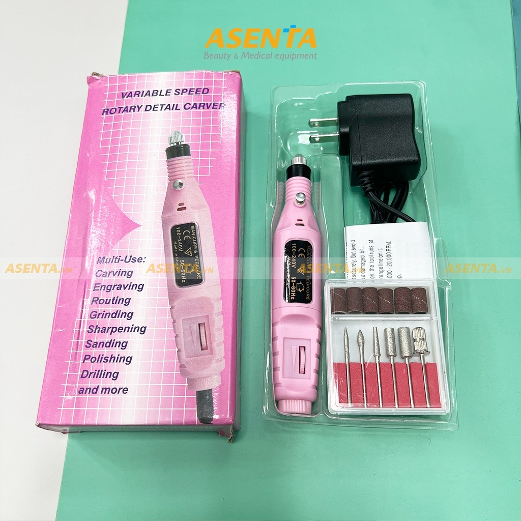 Máy mài móng mini cầm tay, Máy mài gel móng tay loại Mini chuyên dụng trong ngành nail Asenta