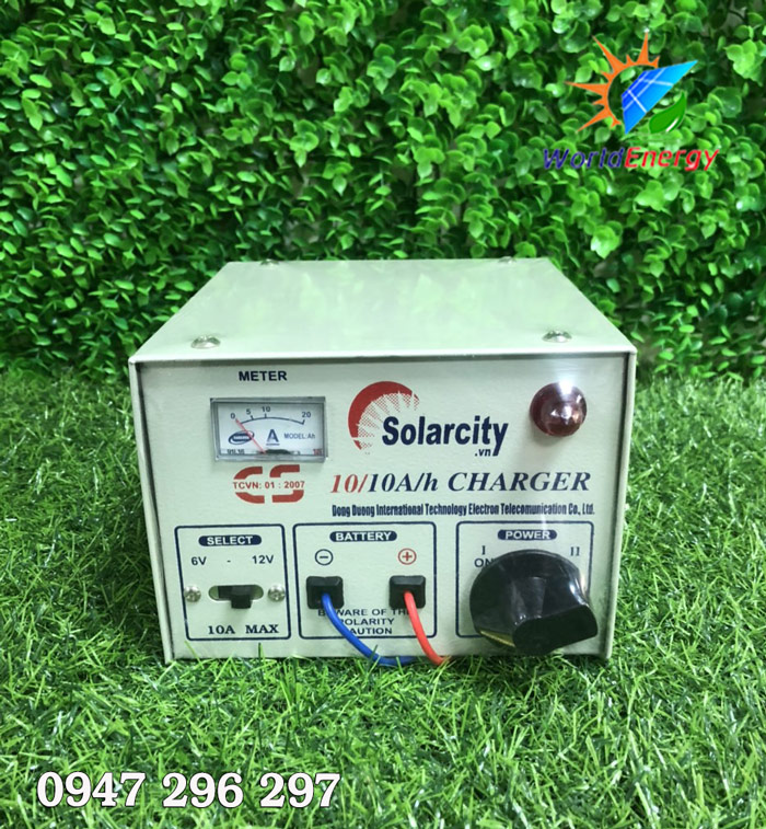 MÁY NẠP BÌNH ẮC QUY 6V/12V - 10A SOLARCITY