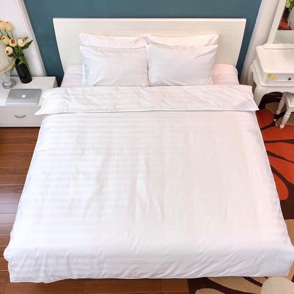 BỘ CHĂN GA GỐI KHÁCH SẠN - TRẮNG KẺ, CHẤT LIỆU BỀN ĐẸP , KHÔNG PHAI KHÔNG XÙ KỂ CẢ KHI GIẶT MÁY drap giường, ga giường, ra giường, drap trải giường,ga trải giường, drap trải giường đẹp ga trải giường cưới, bộ ga trải nệm mát, ga giường cưới spa