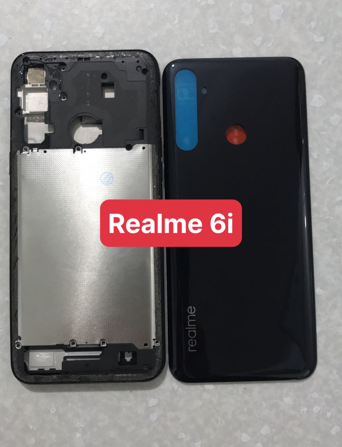 Bộ vỏ zin Realme 6i (có cụm kính camera, nút bấm lưng sườn)