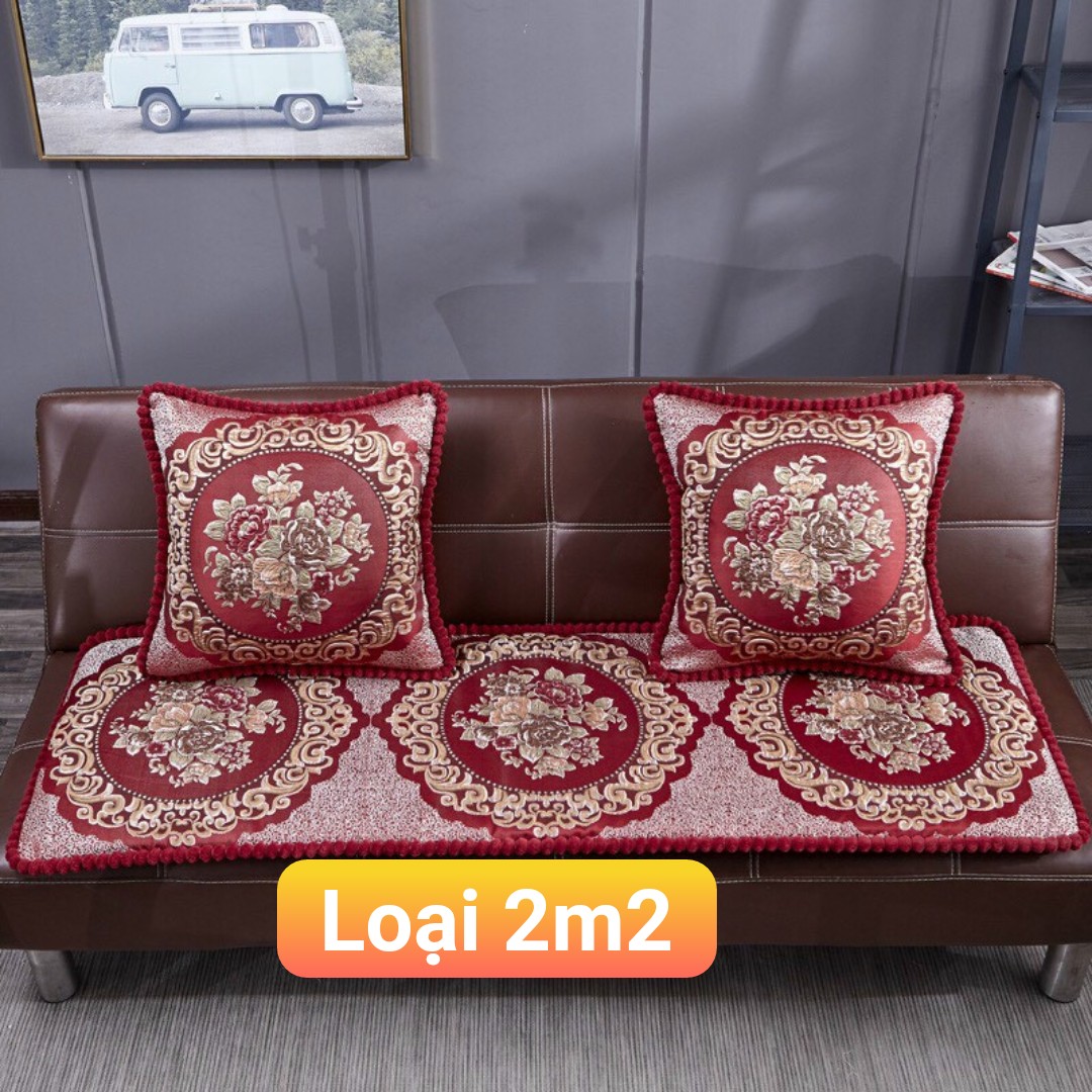Thảm ghế, nệm ghế hoàng gia đỏ 2m x 55cm màu đỏ