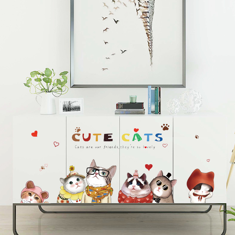 Decal dán tường meo cute HM92039