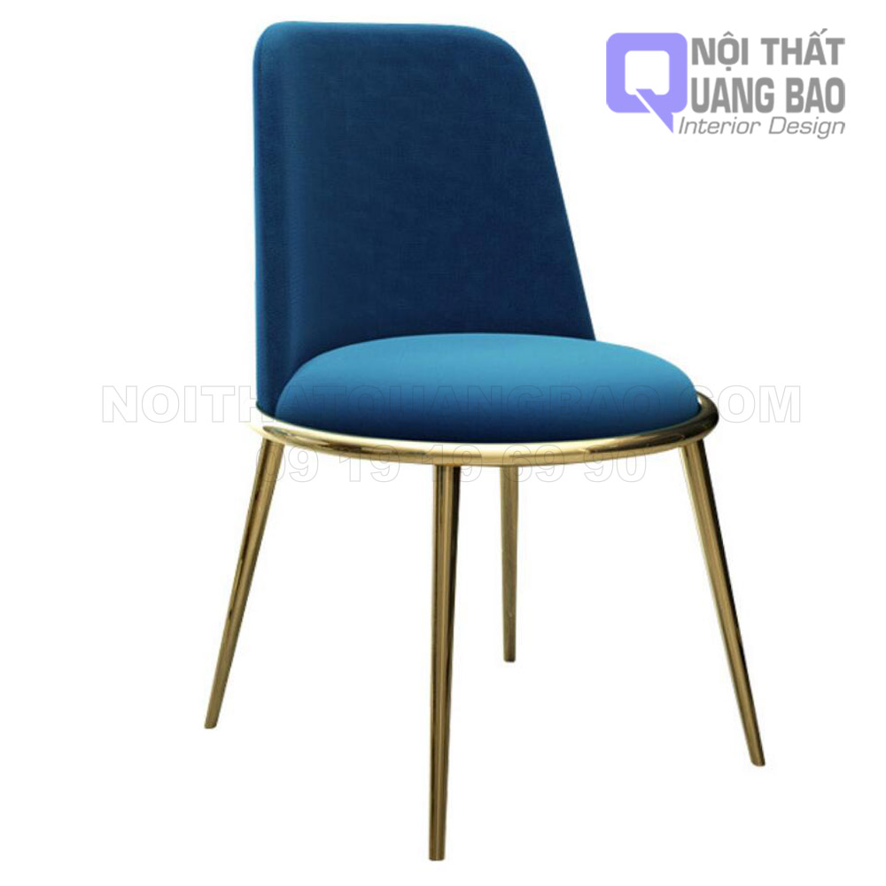 [HCM]Ghế Aurora Lưng Nệm Bọc Da Simili Cao Cấp Chân Mạ Vàng (QB-GBA03)
