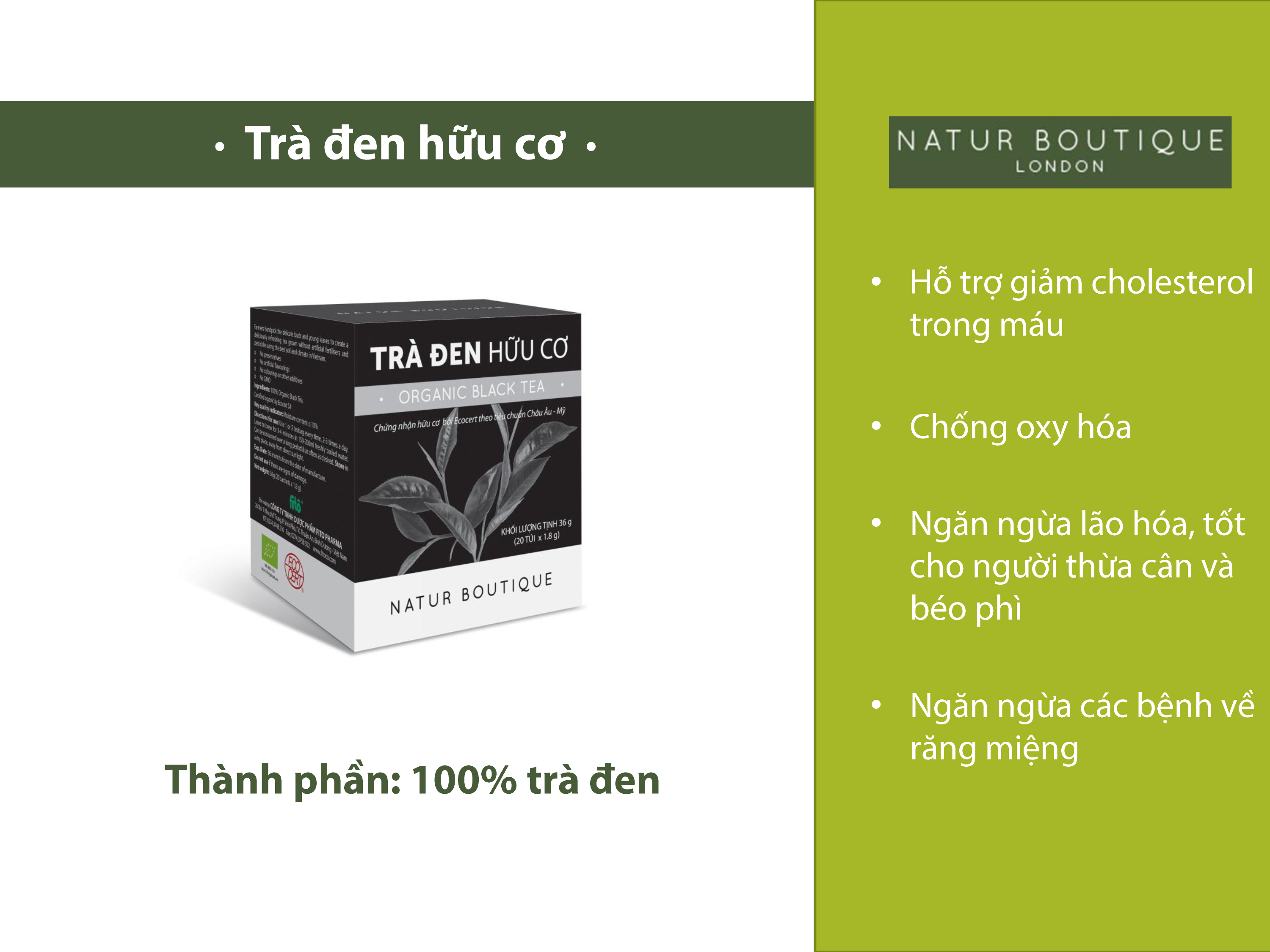 [HCM]Trà đen hữu cơ 20 túi lọc (Organic Black Tea 20 Teabags)