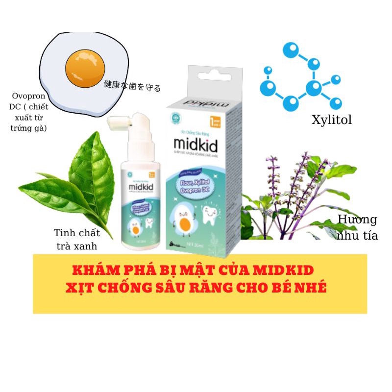 Xịt Chống Sâu Răng Cho Bé MIDKID - Cho Bé Hàm Răng Chắc Khỏe