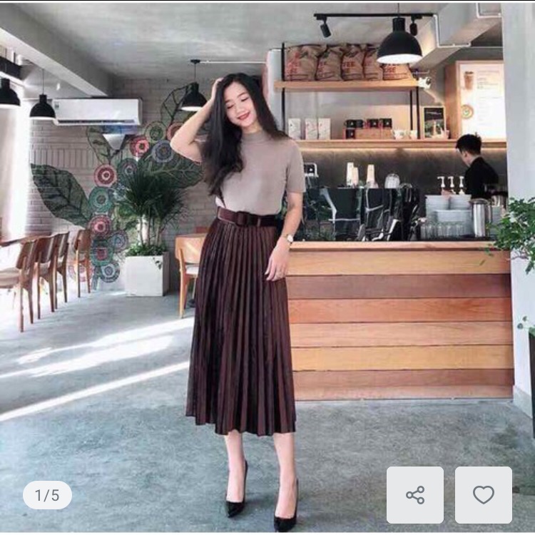 Chân váy nhung kèm đai Hàng Quảng Châu bao đẹp