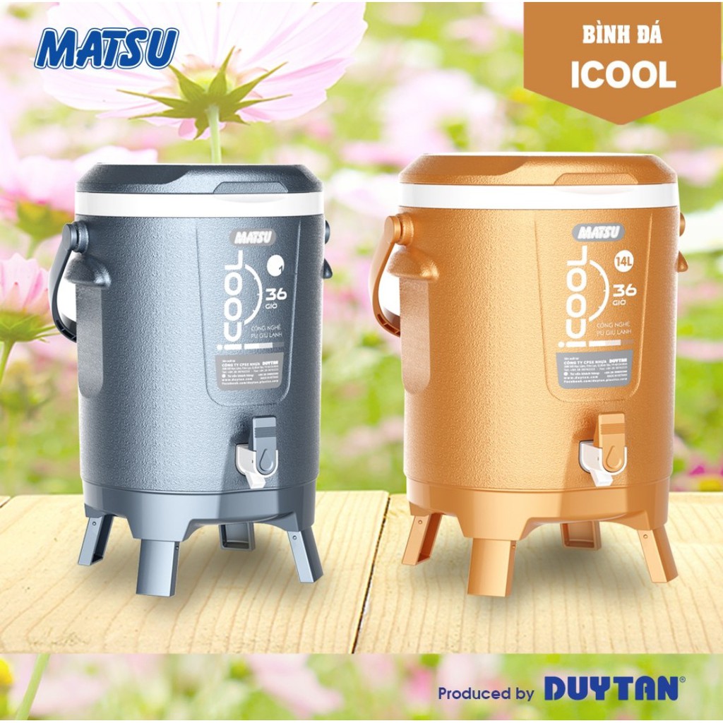 Bình Đá Duy Tân Icool - Màu Lá Nhũ (10 Lít)