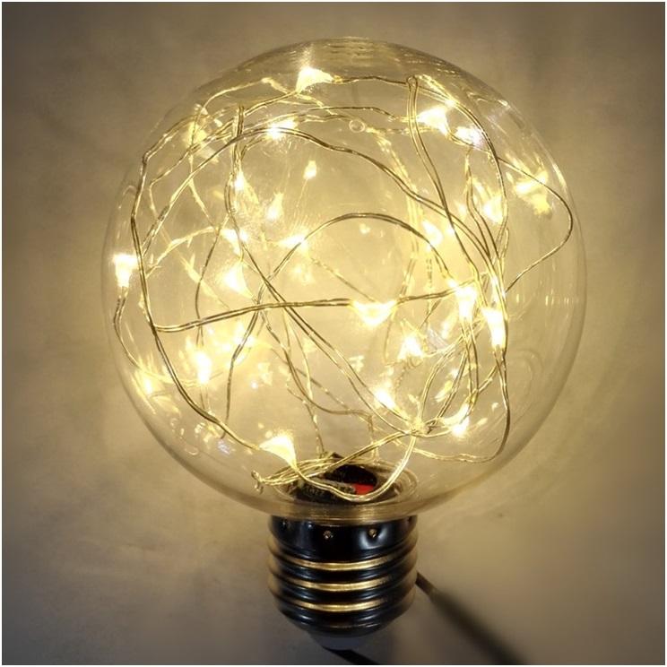 Bóng đèn Led quả cầu ánh sao gồm 13 điểm led ánh sáng vàng, trang trí nghệ thuật, nội thất, tiểu cảnh, đường kính bóng 10cm