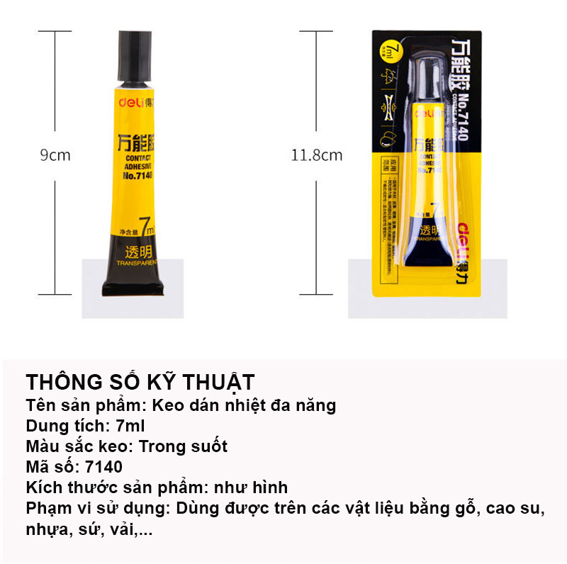 Keo dán đa năng Deli trong, siêu dính