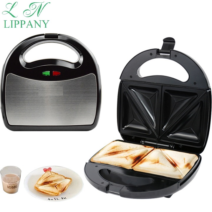 Electric sandwich makers, toaster bread toaster breakfast hamburger machine compact design plastic + Metal