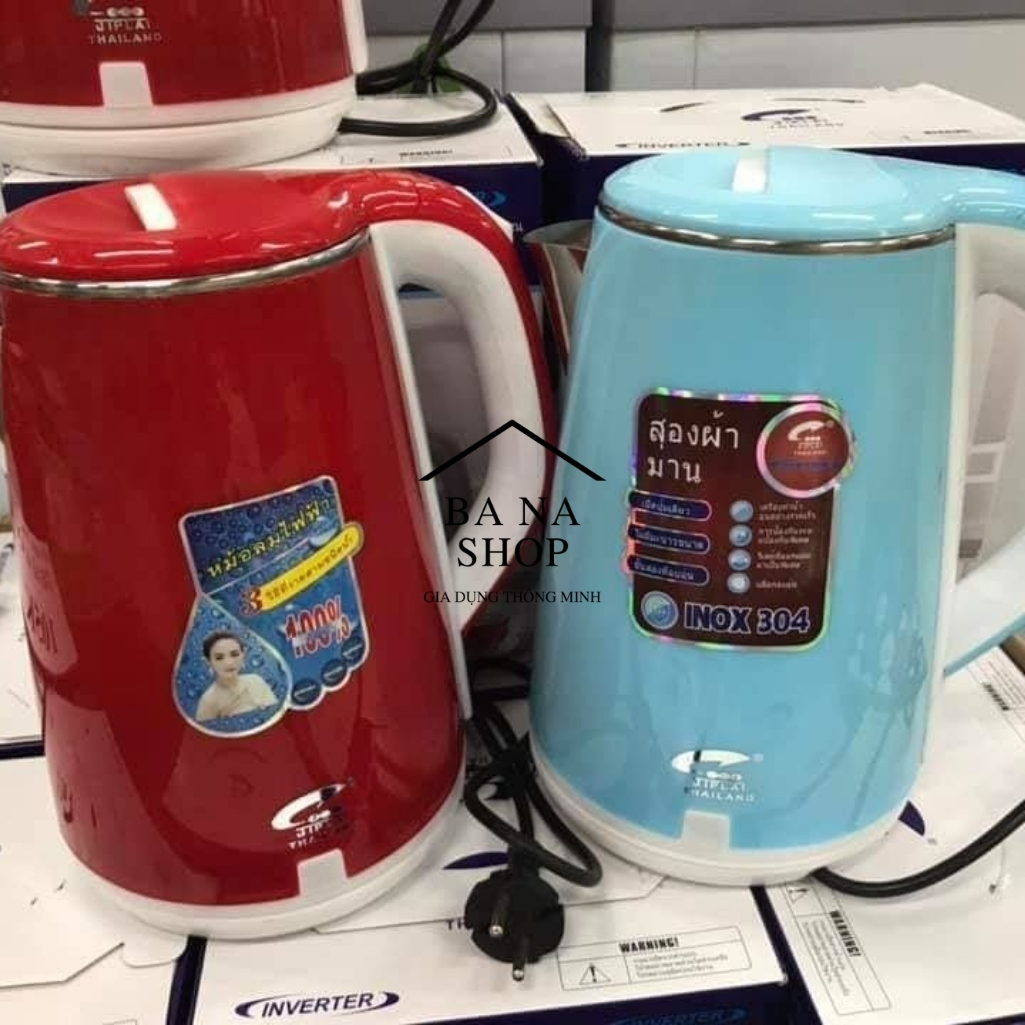 Ấm Siêu Tốc 2 Lớp Thái Lan Ziplai, Dung Tích 2,5 Lít Siêu Bền [Giao Mầu Ngẫu Nhiên]