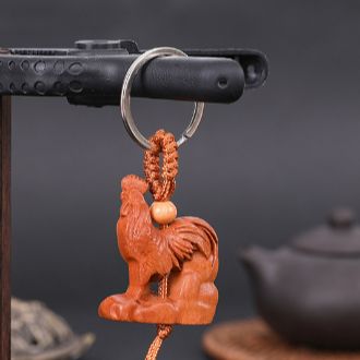 Keychain wood sculpture 3D 12 child armor-hook buckle Wood 12 child armor type wood swell anti water beauty-MOC department of car-hook buckle wood beautiful and unique