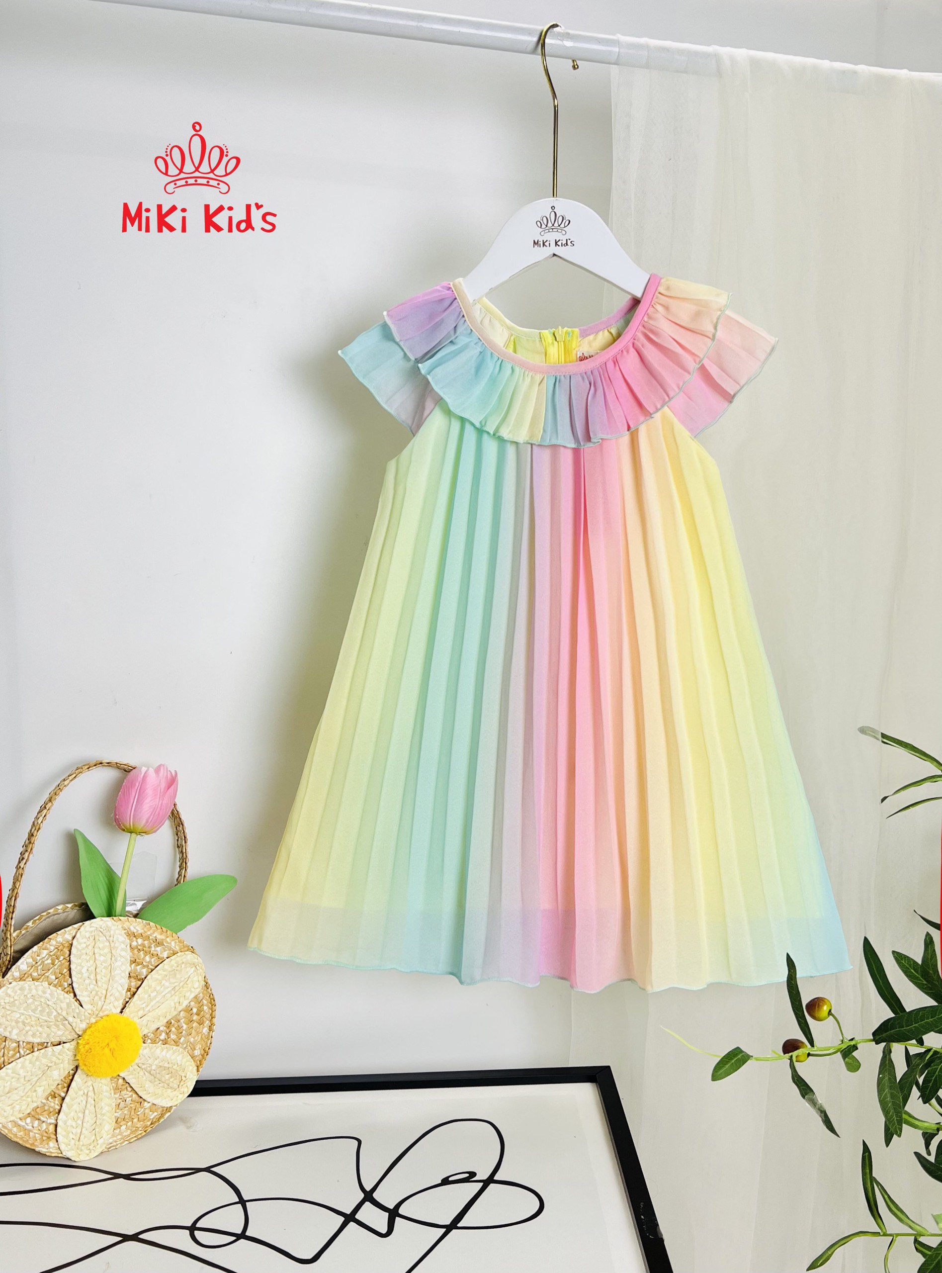 [NEW ARRIVAL] ĐẦM DẬP LY SẮC MÀU DÀNH CHO BÉ GÁI