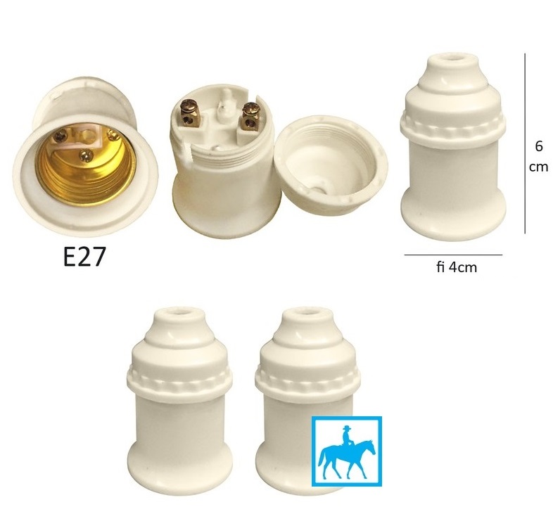 Bộ 2 Đui đèn E27 tiêu chuẩn 220V Đen Trắng