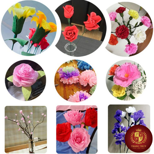 Giấy Nhún Làm Hoa, Đồ Trang trí Handmade