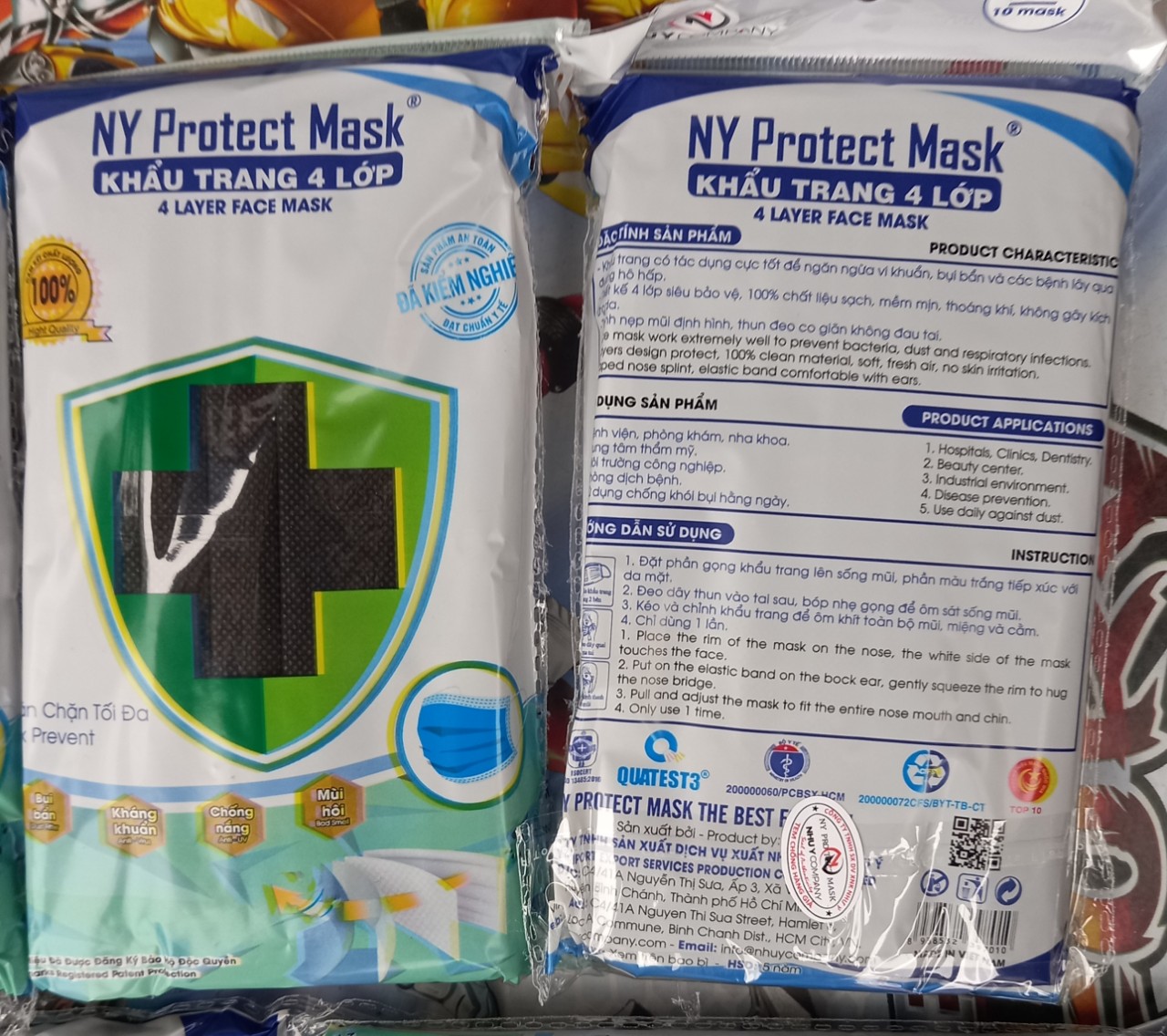 [HCM]KHẨU TRANG Y TẾ NHƯ Ý 4 LỚP ( 1 HỘP  50 CÁI ) ĐEN
