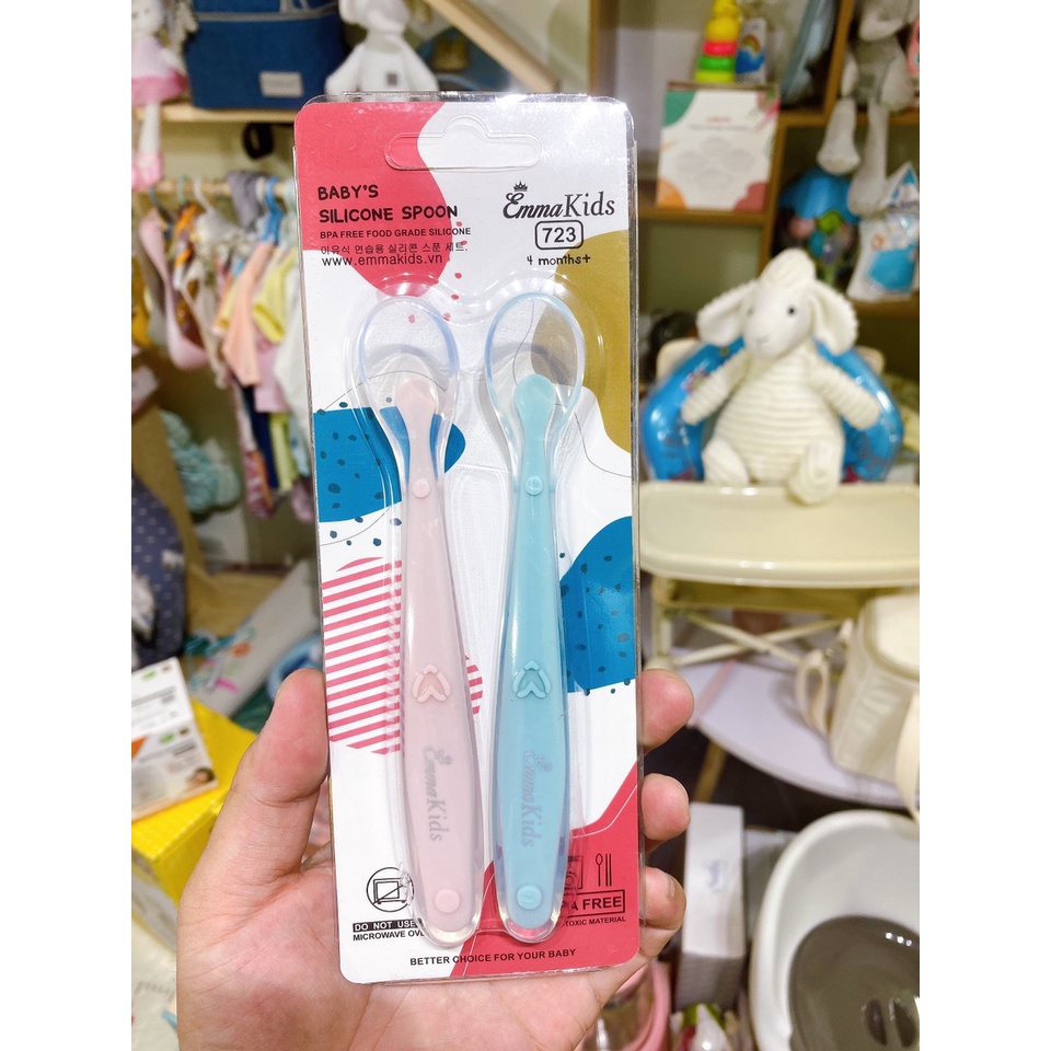Sét 2 chiếc Thìa Ăn Dặm Silicon EMMA KIDS