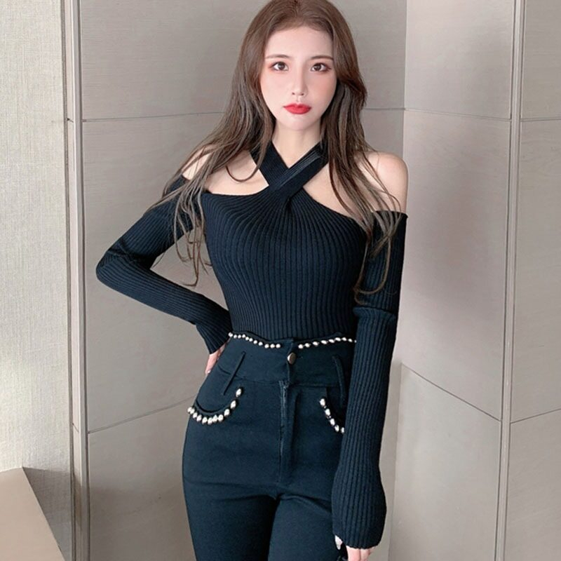 Áo len cổ vắt chéo, tự tin, cá tính, quyến rũ - lbba207