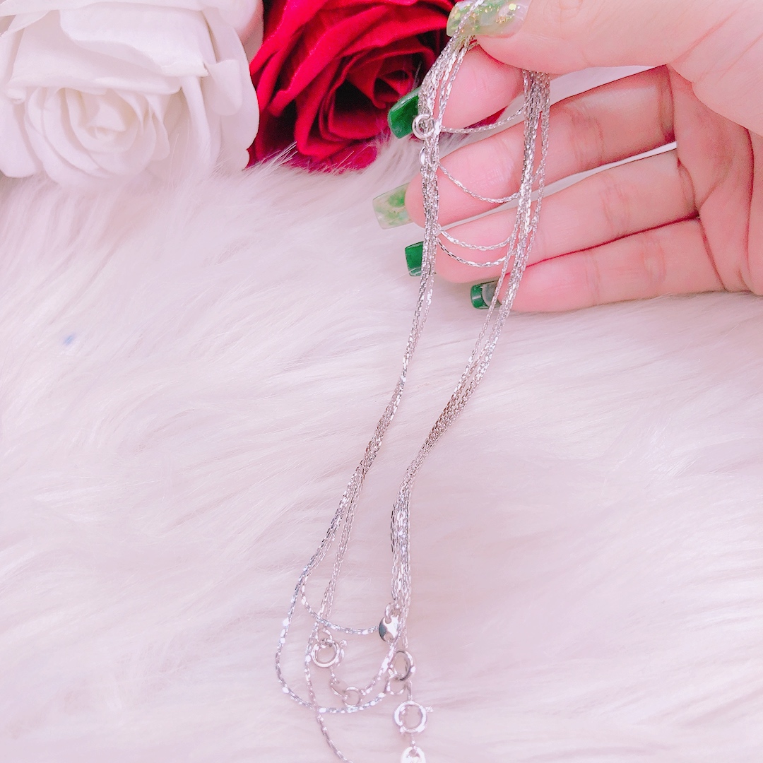 [HCM]Dây Nữ Bạch Kim Mạ Vàng Trắng Trơn Cao Cấp, dây bạc ý dây chuyền nữ xi kim dây chuyền lẻ dễ thương - Trang Sức GADO DL01