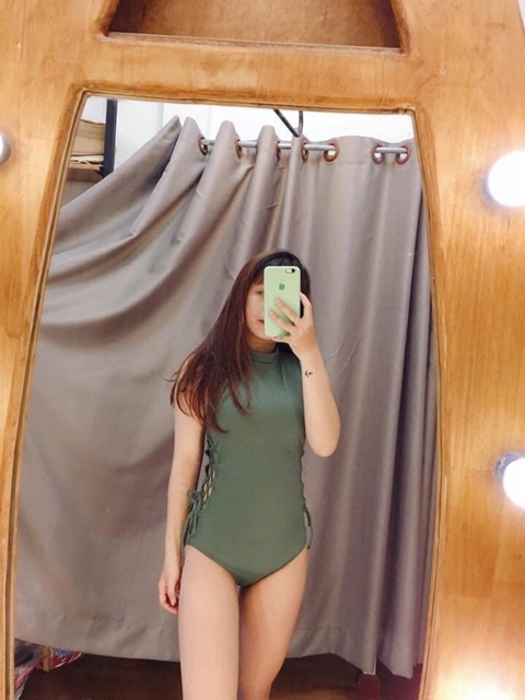 [HCM]Đồ bơi bikini 1 mảnh cam đất kín đáo