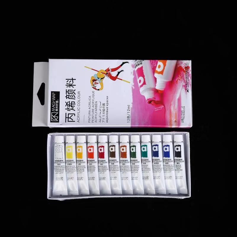 Sét bột vẽ cọ bản 12 màu trang trí móng làm nail mi