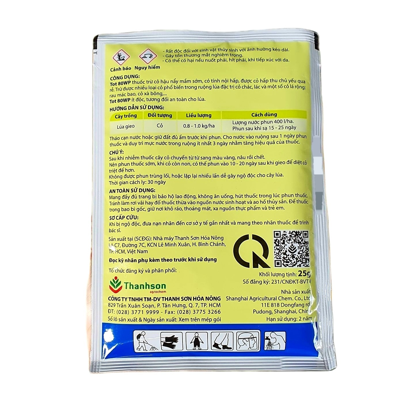 TOT 80WP (25Gr) Thuốc trừ cỏ hậu nảy mầm