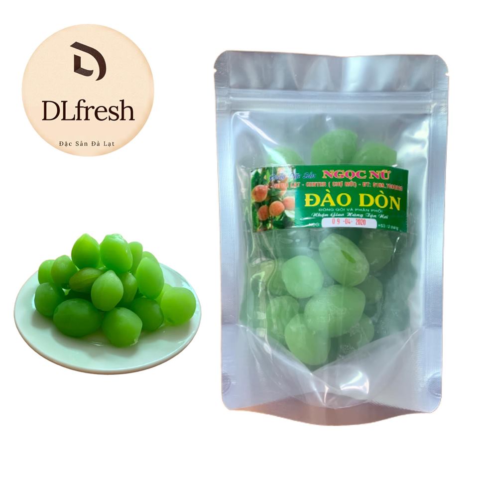 Đào Sấy Giòn DLFRESH Đặc Sản Đà Lạt Túi Zip 250gr