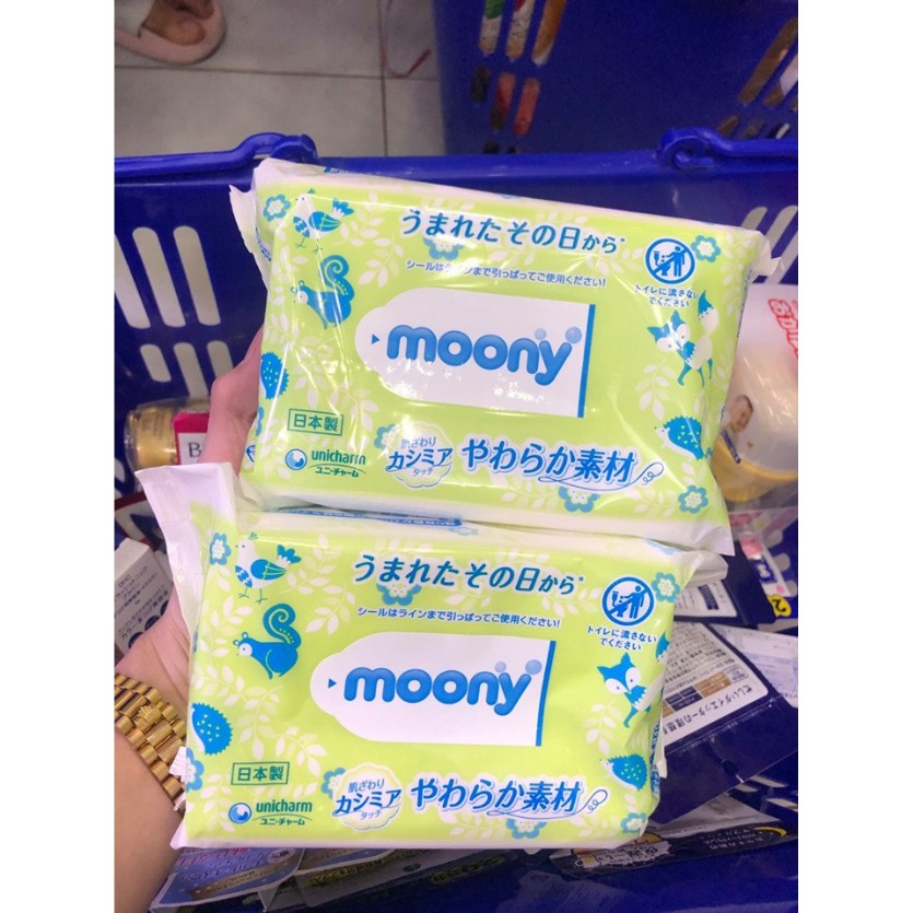 Khăn giấy ướt Moony nội địa Nhật hộp 80 miếng
